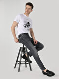 044 Karl Düşük Bel Düz Paça Straight Fit Gri Erkek Jean Pantolon Cl1064375