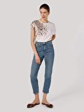 891 Maya Slim Fit Normal Bel Dar Paça Mavi Kadın Jean Pantolon Cl1064396