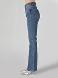 Flare Fit Yüksek Bel Mavi Kadın Jean Pantolon Cl1064451