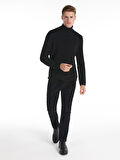 Regular Fit Turtle Neck Siyah Erkek Kazak