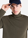 Regular Fit Turtle Neck Yeşil Erkek Kazak