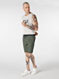 Slim Fit Orta Bel Yeşil Erkek Deniz Şortu