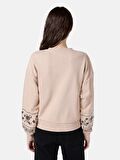 Regular Fit Baskılı Bej Kadın Sweatshirt Cl1065192