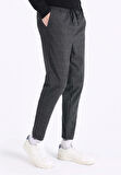 Slim Fit Orta Bel Düz Paça Erkek Antrasit  Pantolon