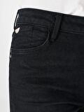 759 Lara Super Slim Fit Normal Bel Dar Paça Siyah Kadın Jean Pantolon Cl1065309