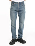 045 David Regular Fit Normal Bel Düz Paça Mavi Erkek Pantolon Cl1065325