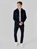 Regular Fit Denim Lacivert Erkek Uzun Kol Gömlek