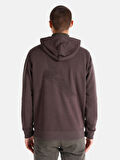 Regular Fit Baskılı Kapüşonlu Kahverengi Erkek Sweatshirt