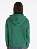 Regular Fit Kapüşonlu Yeşil Kadın Sweatshirt