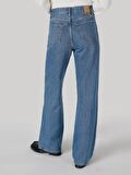 970 Berry Regular Fit Yüksek Bel Geniş Paça Lacivert Kadın Jean Pantolon Cl1065820