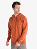 Regular Fit Kapüşonlu Turuncu Erkek Sweatshirt