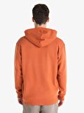 Regular Fit Kapüşonlu Turuncu Erkek Sweatshirt