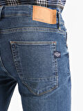 044 Karl Regular Fit Düşük Bel Düz Paça Mavi Erkek Pantolon Cl1066313
