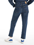 884 Lauren Regular Fit Yüksek Bel Düz Paça Mavi Kadın Pantolon Cl1066405