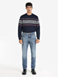 044 Karl Regular Fit Düşük Bel Düz Paça Mavi Erkek Pantolon Cl1066416