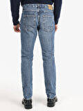 044 Karl Regular Fit Düşük Bel Düz Paça Mavi Erkek Pantolon Cl1066416