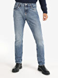 044 Karl Regular Fit Düşük Bel Düz Paça Mavi Erkek Pantolon Cl1066416