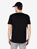 Normal Kesim Bisiklet Yaka Baskılı Siyah Erkek Kısa Kol Tişört Cl1066631