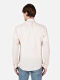 Dar Kesim Shirt Yaka Bej Erkek Uzun Kol Gömlek Cl1066755