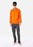 Regular Fit Turtle Neck Jakarlı Erkek Turuncu Kazak