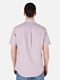 Normal Kesim Shirt Yaka Pembe Erkek Kısa Kol Gömlek