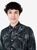 Normal Kesim Shirt Yaka Yeşil Erkek Uzun Kol Gömlek