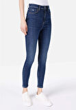 Skinny Fit   Kadın Koyu Mavi Jean Pantolon