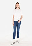 Slim Fit   Kadın Mavi Jean Pantolon
