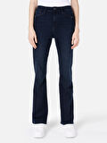 Regular Fit Orta Bel Geniş Paça Mavi Kadın Pantolon Cl1067203