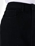 Regular Fit Düz Paça Koyu Mavi Kadın Etek Cl1067244