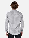 Dar Kesim Shirt Yaka Gri Erkek Uzun Kol Gömlek Cl1067421