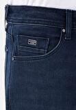 Regular Fit Orta Bel Daralan Paça Erkek Koyu Mavi Jean Pantolon