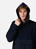 Normal Kesim Kapüşonlu Cepli Lacivert Erkek Sweatshirt Cl1067472
