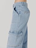 990 Angela Cargo Pantolon Mavi Kadın Jean Pantolon Cl1067509