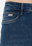 Regular Fit Yüksel Bel Süper Geniş Paça Kadın Mavi Jean Pantolon