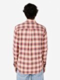 Normal Kesim Shirt Yaka Pembe Erkek Uzun Kol Gömlek