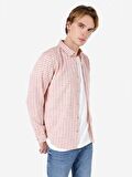 Dar Kesim Shirt Yaka Turuncu Erkek Uzun Kol Gömlek Cl1067571
