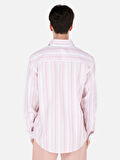 Regular Fit Shirt Yaka Desenli Pembe Erkek Uzun Kol Gömlek
