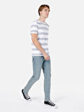 Regular Fit Yuvarlak Yaka  Erkek Gri Kısa Kol Tişört Cl1067726