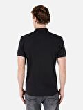 Normal Kesim Polo Yaka Baskılı Siyah Erkek Kısa Kol Tişört Cl1067748