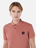 Normal Kesim Polo Yaka Pembe Erkek Kısa Kol Tişört