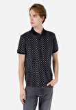 Regular Fit Polo Yaka  Erkek Siyah Kısa Kol Tişört