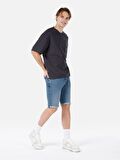 Normal Kesim Düşük Bel Düz Paça Erkek Jean Şort Cl1068547