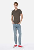 Straight Fit Düşük Bel Düz Paça Erkek İndigo Jean Pantolon