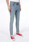Straight Fit Düşük Bel Düz Paça Erkek İndigo Jean Pantolon