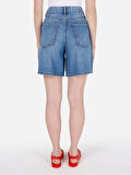 Rahat Normal Kesim Orta Bel Jean Mavi Kadın Jean Şort Cl1068618
