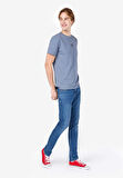 044 Karl Straight Fit   Erkek Mavi Jean Pantolon