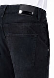 Chino Fit Orta Bel Düz Paça Erkek Siyah Jean Pantolon