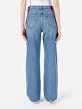 970 Berry Normal Kesim Yüksek Bel Geniş Paça Mavi Jean Kadın Pantolon Cl1068713