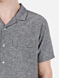 Normal Kesim Shirt Yaka Gri Erkek Kısa Kol Gömlek Cl1068758